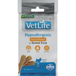 VET LIFE SNACK DOG HYPO PESCADO -PATATA MINI 7 STICKS